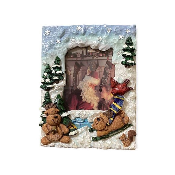 Two Reindeer Christmas Photo Frame 4x6 - Picture 1 of 5